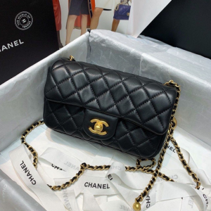 1-Chanel Flap Bag With CC Ball On Strap Black For Women, Women’s Handbags, Shoulder And Crossbody Bags 7.8in/20cm AS1787  - 2799-733