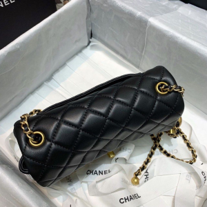 3-Chanel Flap Bag With CC Ball On Strap Black For Women, Women’s Handbags, Shoulder And Crossbody Bags 7.8in/20cm AS1787  - 2799-733