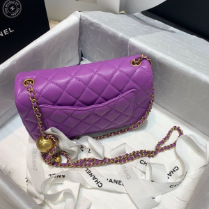 1 chanel flap bag with cc ball on strap purple for women womens handbags shoulder and crossbody bags 78in20cm as1787 2799 734