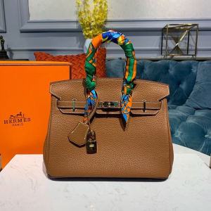 hermes birkin brown semi handstitched with gold toned hardware for women 30cm118in 2799 735