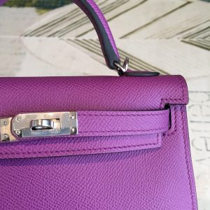 14 hermes mini kelly violet for women silver toned hardware 75in19cm 2799 741