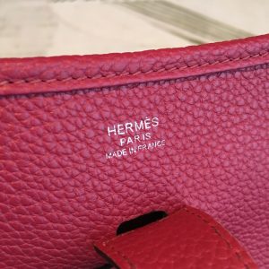 2 hermes evelyne iii pm bag burgundy for women silver toned hardware 118in30cm 2799 743