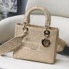 christian dior medium lady dior bag gold toned hardware beige for women 95in24cm cd 2799 750