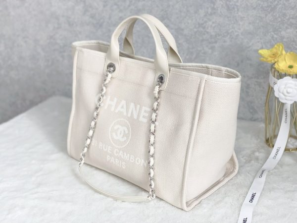 2 chanel small shopping bag silver hardware cream for women womens handbags shoulder bags 152in39cm as3257 2799 789