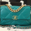 chanel 19 handbag 26cm teal for women as1160 2799 797