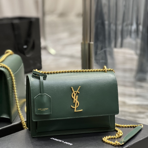 5 saint laurent sunset medium chain bag for women 86in22cm green ysl 2799 807