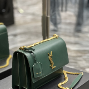 7 saint laurent sunset medium chain bag for women 86in22cm green ysl 2799 807