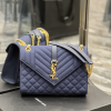 saint laurent envelope medium bag marine in mix matelasse grain de poudre embossed material for women 94in24cm ysl 600185bow914147 2799 808