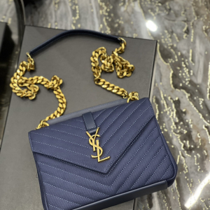 2 saint laurent envelope medium bag marine in mix matelasse grain de poudre embossed material for women 94in24cm ysl 600185bow914147 2799 808