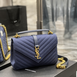 5 saint laurent envelope medium bag marine in mix matelasse grain de poudre embossed material for women 94in24cm ysl 600185bow914147 2799 808