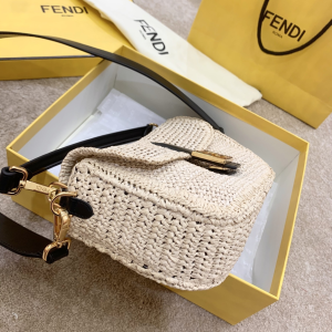 1 fendi baguette woven straw black for women womens handbags shoulder and crossbody bags 102in26cm ff 2799 831