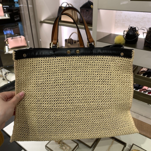 1 fendi peekaboo x tote medium woven straw tote bag for women womens handbags 161in41cm ff 2799 832