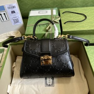 gucci small gg top handle bag black debossed for women 11in29cm gg 675791 ud9ag 1000 2799 843