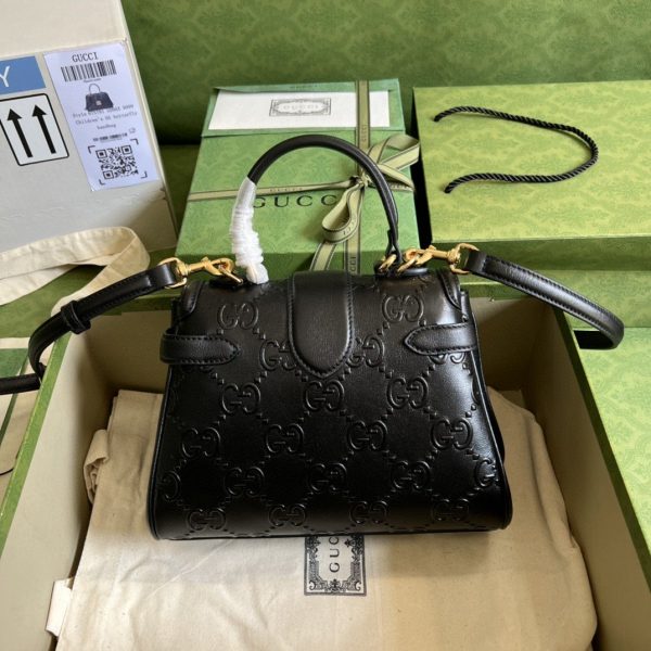 8 gucci gold small gg top handle bag black debossed for women 11in29cm gg 675791 ud9ag 1000 2799 843