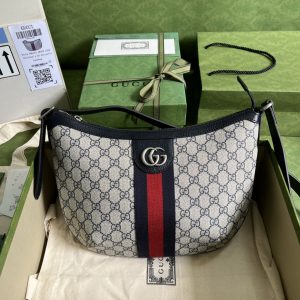 Gucci Ophidia GG Small Shoulder Bag Beige And Blue GG Supreme Canvas For Women 12in/30cm 598125 2ZGMN 4076  - 2799-845