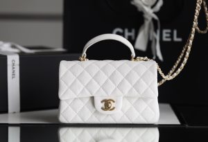 chanel mini flapbag with top handle white for women 78in20cm 2799 849