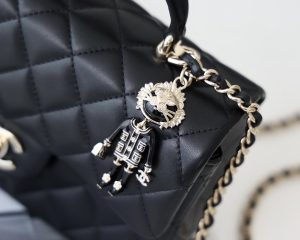 1 chanel mini flapbag with top handle black for women 78in20cm 2799 855