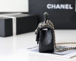 10 chanel mini flapbag with top handle black for women 78in20cm 2799 855