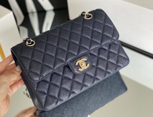 chanel classic handbag 26cm dark blue for women a01112 2799 856