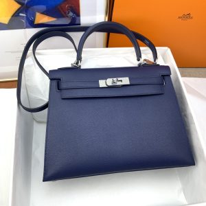 Hermes Kelly 28 Sellier Epsom Blue Bag For Women, Women’s Handbags, Shoulder Bags 11in/28cm  - 2799-857