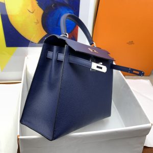 1-Hermes Kelly 28 Sellier Epsom Blue Bag For Women, Women’s Handbags, Shoulder Bags 11in/28cm  - 2799-857