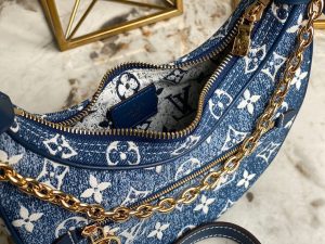 1-Louis Vuitton Loop Since 1854 Jacquard Navy Blue By Nicolas Ghesquière For Cruise Show, Women’s Handbags 9.1in/23cm LV M81166  - 2799-876