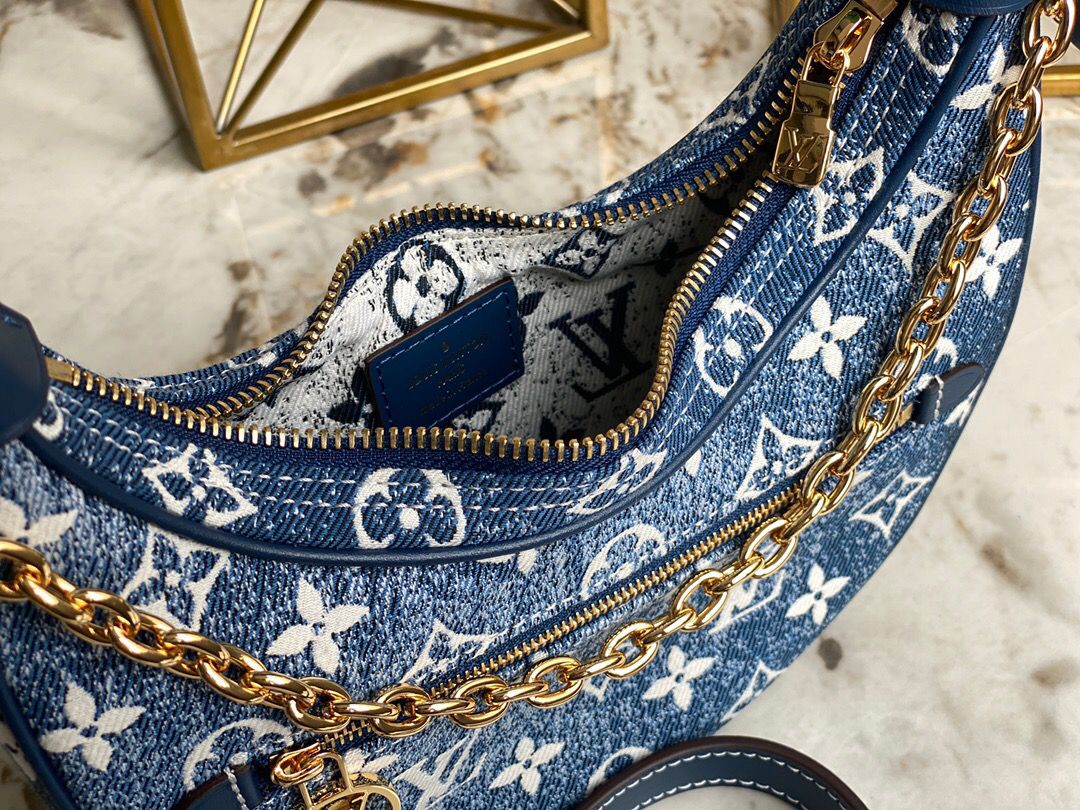 1 louis vuitton loop since 1854 jacquard navy blue by nicolas ghesquiere for cruise show womens handbags 91in23cm lv m81166 2799 876