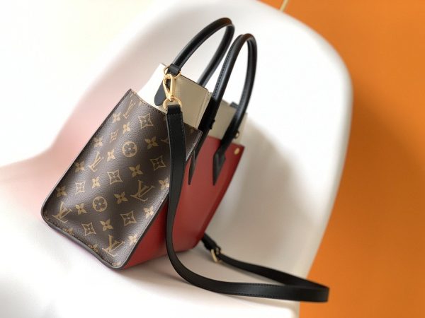 6 louis vuitton on my side mm tote bag monogram canvas red for women womens handbags shoulder bags 12in31cm lv m53824 2799 877