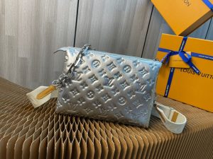 Louis Vuitton Coussin PM Monogram Empreinte Silver For Women, Women’s Bags, Shoulder And Crossbody Bags 10.2in/25.9cm LV M57913  - 2799-894