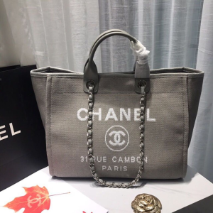 chanel deauville tote tweed canvas bag fallwinter collection light greywhite for women 15in38cm 2799 895