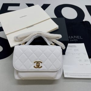 chanel mini flap bag top handle white for women 75in19cm 2799 898