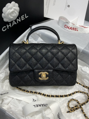 chanel mini flap bag with top handle black for women 78in20cm 2799 900