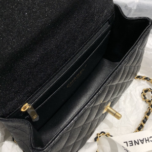 4 chanel mini flap bag with top handle black for women 78in20cm 2799 900