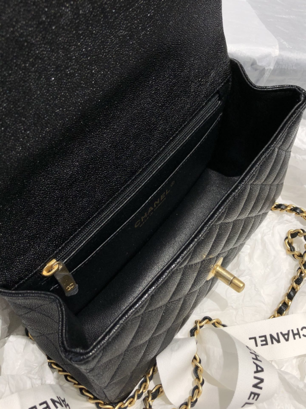 10 chanel mini flap bag with top handle black for women 78in20cm 2799 900
