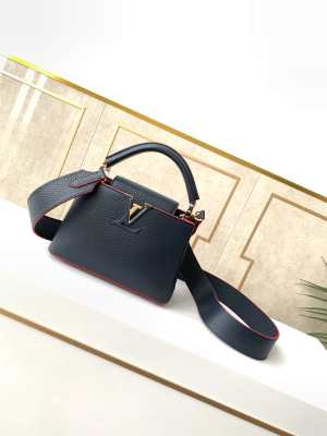 louis vuitton capucines mini taurillon navy blue for women womens handbags shoulder and crossbody bags 83in21cm lv 2799 907