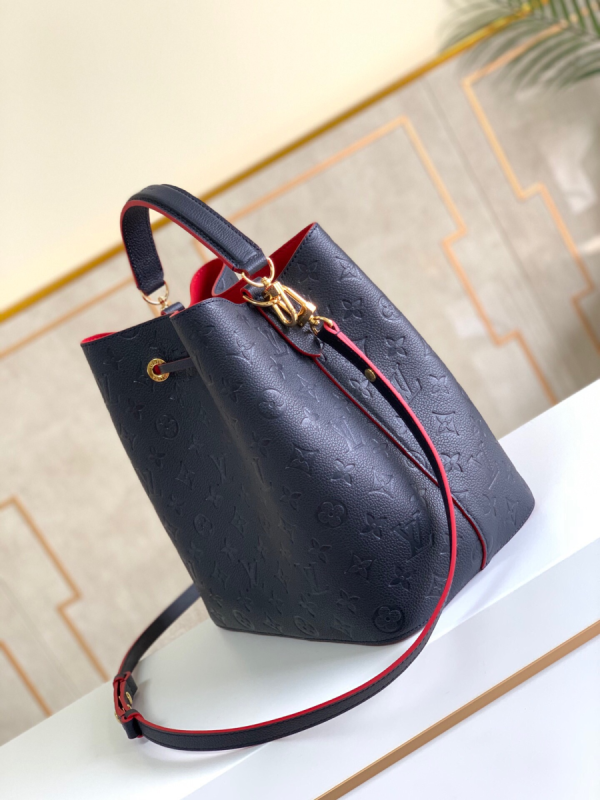 7 louis vuitton neonoe mm bucket bag monogram empreinte navy bluered for women womens handbags shoulder and crossbody bags 102in26cm lv m45306 2799 933