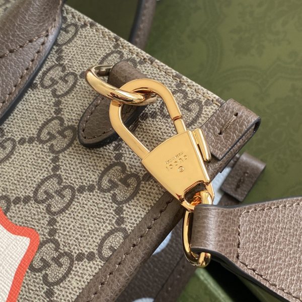 10 gucci medium tote with geometric print beige and ebony gg supreme canvas with geometric and web print for women 148in375cm gg 674148 uqhhg 8678 2799 934