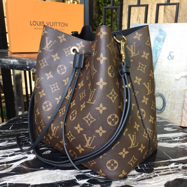 6 louis vuitton neonoe mm bucket bag monogram canvas black for women womens handbags shoulder and crossbody bags 102in26cm lv m44020 2799 937