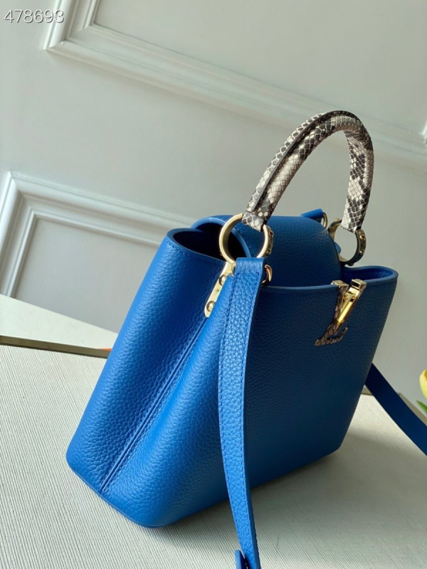 5 louis vuitton woven capucines python handle bag 27cm taurillon leather springsummer collection n98388 blue 2799 942