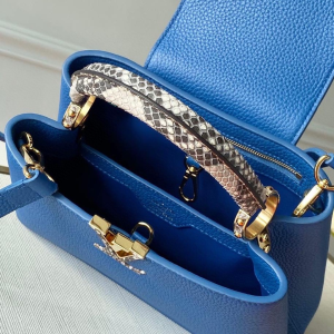 6 louis vuitton woven capucines python handle bag 27cm taurillon leather springsummer collection n98388 blue 2799 942