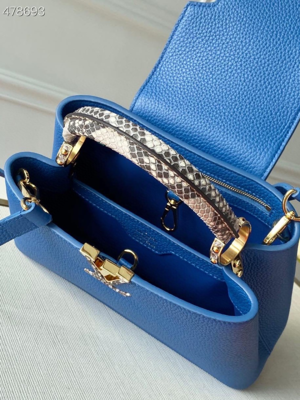 6 louis vuitton woven capucines python handle bag 27cm taurillon leather springsummer collection n98388 blue 2799 942