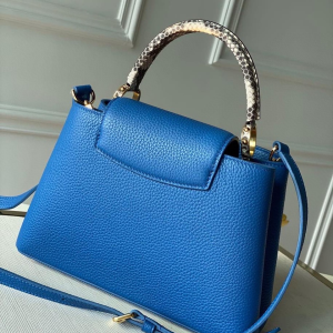 8 louis vuitton woven capucines python handle bag 27cm taurillon leather springsummer collection n98388 blue 2799 942
