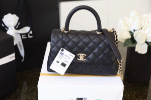 chanel coco with top handle bag gold toned hardware black for women 94in24cm 2799 943
