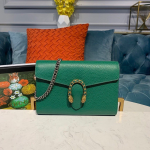 Gucci tie Dionysus Mini Chain Bag Emerald Green Metal-Free Tanned For Women 8in/20cm GG 401231 CAOGX 3120  - 2799-945