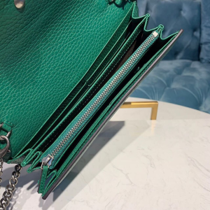 3-Gucci tie Dionysus Mini Chain Bag Emerald Green Metal-Free Tanned For Women 8in/20cm GG 401231 CAOGX 3120  - 2799-945