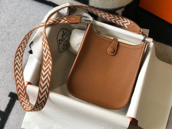 3 hermes evelyne 16 amazone bag brown with silver toned hardware for women womens shoulder and crossbody bags 63in16cm 2799 946