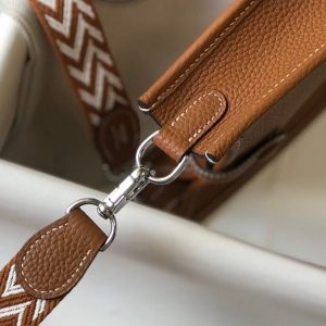 10 hermes evelyne 16 amazone bag brown with silver toned hardware for women womens shoulder and crossbody bags 63in16cm 2799 946