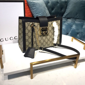gucci head-to-toe padlock small gg shoulder bag beigeebony gg supreme canvas with black for women 10in26cm gg 498156 khnkg 9769 2799 949