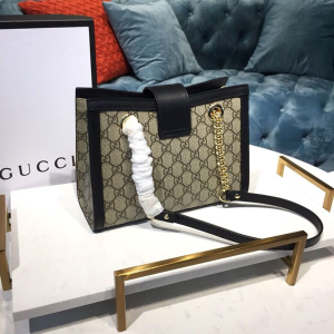 2 gucci padlock small gg shoulder bag beigeebony gg supreme canvas with black for women 10in26cm gg 498156 khnkg 9769 2799 949