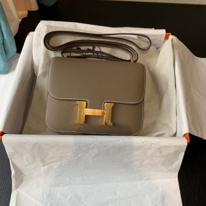 hermes constance 23 epsom grey galet for women womens handbags shoulder bags 9in23cm 2799 951